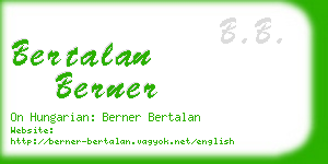 bertalan berner business card